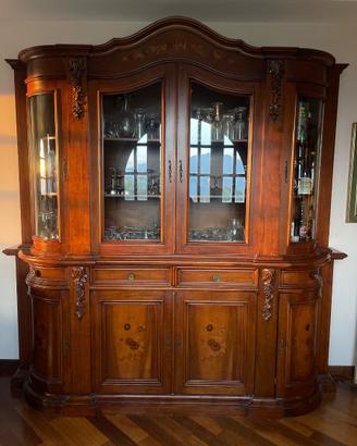 Cristalliera in legno massello stile classico