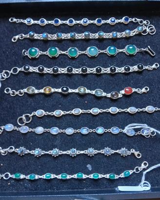 bracciali in argento e pietre dure 