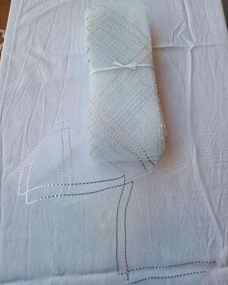 nastro crinolina bianco e argento 15cm x 50 mt