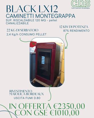 stufa pellet video black LX12 caminetti Montegrapp