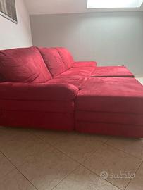 Divano in tessuto rosso