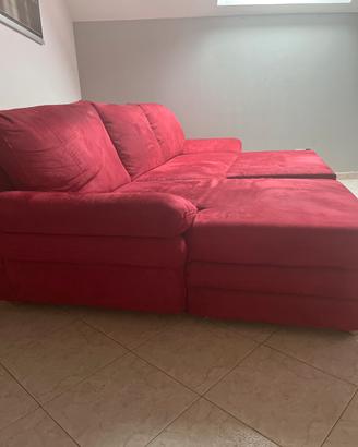 Divano in tessuto rosso