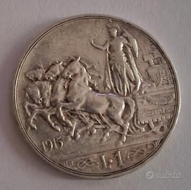 Vittorio Emanuele III 1 Lira 1915 “Quadriga Briosa