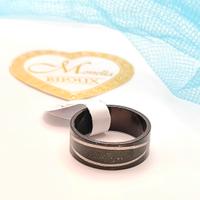 Anello acciaio uomo nero fascia misura 17 fascetta