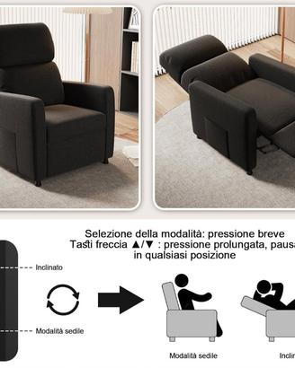 Poltrona reclinabile elettrica