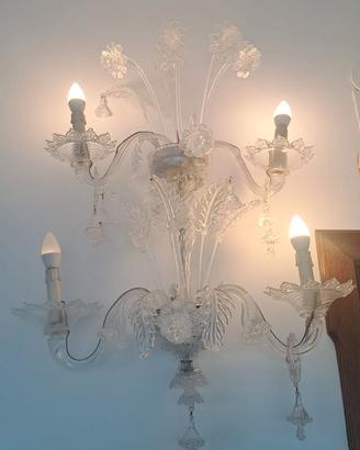 Applique a Parete 4 Luci stile Vetro di Murano