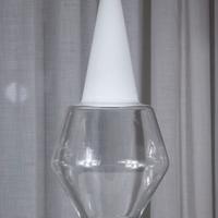 Lampada a sospensione anni '50 vetro opalino