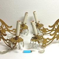 APPLIQUES coppia antica metallo dorato elettrific.