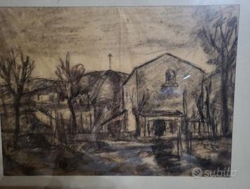 Ugo Mariotti. Disegno a carboncino. 