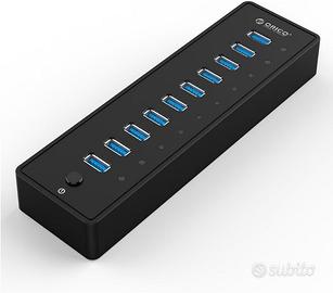Hub USB 3.0 10 porte alimentatore 45w