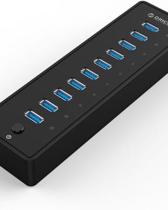 Hub USB 3.0 10 porte alimentatore 45w
