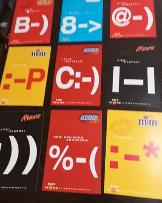 set completo 9 cartoline pubblicitarie 