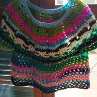 Maglia misto lana lavorazione a uncinetto multicol