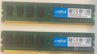8GB RAM Crucial DDR3L 1600MHz – 2x4GB PC3L-12800