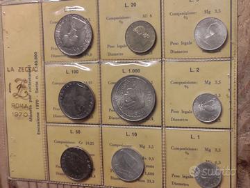 DIVISIONALE ITALIA-ANNO 1970-9 VALORI-2 ARGENTI