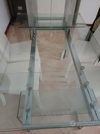 Tavolo in vetro temprato 1 metro× 160 allungabile