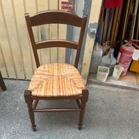 Sedia impagliata noce