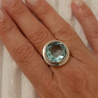 Anello argento 925 con topazio azzurro