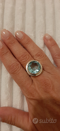 Anello argento 925 con topazio azzurro
