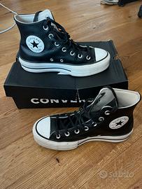Converse Chuck Taylor All Star Platform Pelle Nera