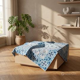 Foulard, seta, blu, barocco, charm, dorato