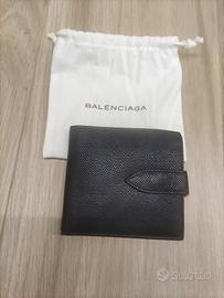 Portafogli Balenciaga uomo in pelle nera