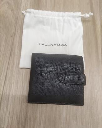 Portafogli Balenciaga uomo in pelle nera