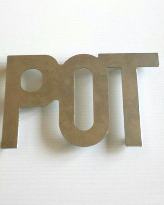 Fermacarte Da Poker Con Scritta Pot Argento