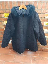 Giaccone donna nero con cappuccio tg.XL/53