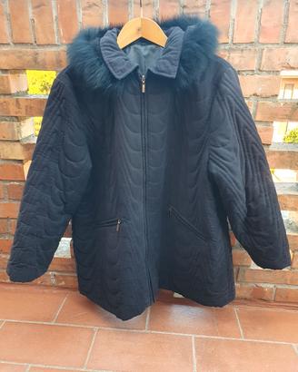 Giaccone donna nero con cappuccio tg.XL/53