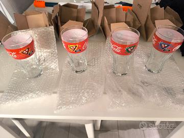 Set di 4 bicchieri nuovi Coca Cola Pizza Lover