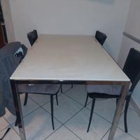 tavolo da salotto in vetro temperato  acciaio inox