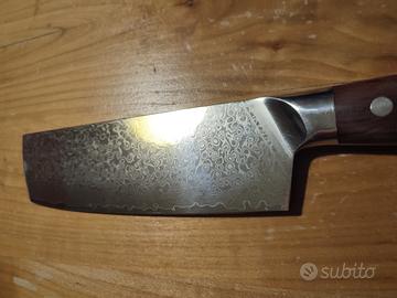Coltello Nakiri da Cucina in damasco manico legno