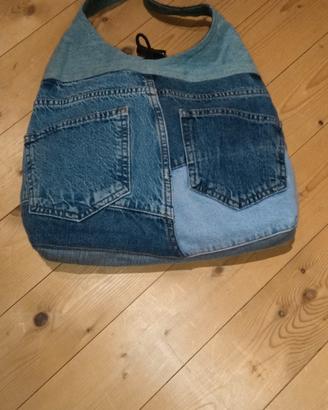 Borsa in jeans double face