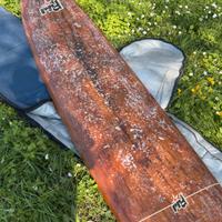 Tavola surf longboard Ride 9’6” wood look + sacca
