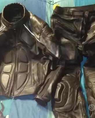 giacca pelle tg.L+pantaloni pelle tg.48