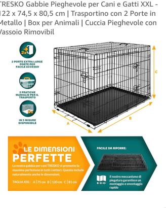 gabbia pieghevole per cani