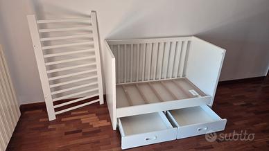 Culla Ikea Stuva Fritids Bianca con cassetti