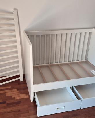 Culla Ikea Stuva Fritids Bianca con cassetti