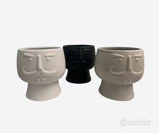 Set 3 vasi cachepot in ceramica – colori assortiti