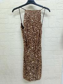 vestito oro con paillettes 