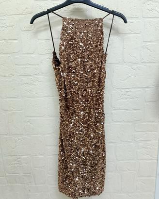 vestito oro con paillettes 