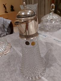 Teiera cristallo e argento Silver Plated Caraffa