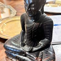 Scultura vintage di Buddah in ebano