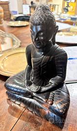 Scultura vintage di Buddah in ebano