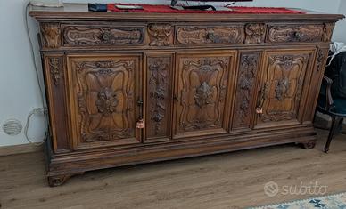 madia in legno lavorato 220 x 54 x 113