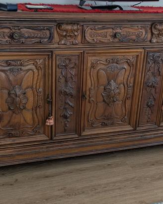 madia in legno lavorato 220 x 54 x 113
