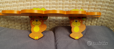 Mensole camera bimbi con supporti scimmiette