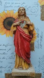 Statua Sacro Cuore in ceramica altezza 30cm.