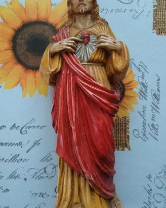 Statua Sacro Cuore in ceramica altezza 30cm.